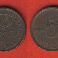 Finnland 5 Penniä 1966