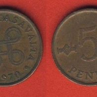Finnland 5 Penniä 1970