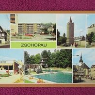 DDR AK Ansichtskarte Zschopau Postkarte Mehrbildkarte DIN lang 1983 beschrieben