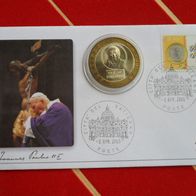 Vatikan 2005 z. Todestag Joh. Paul II 2. April 2005 Ersttagsbrief / Numisbrief