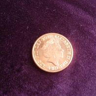 Two Pence Münze Elisabeth II DEI GRA Regina FID DEF 2015