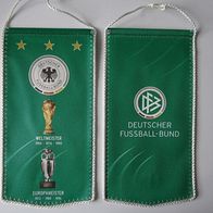 älterer Welt-/ Europameisterwimpel vom DFB (1954-1972-1990) ca. 22 x 10 cm