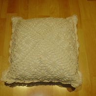 Kissen Häkel Spitze beige Baumwolle romantisch
