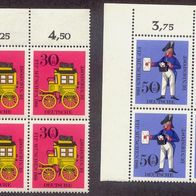 2x Briefmarke FIP München 1966 4er Block postfrisch Eckrandstücke 30er und 50er