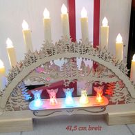 Weihnachten * Schwibbogen / Leuchter mit Batterie - Engel mit farbigen Lichtern