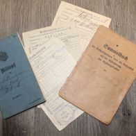 Originaler kleiner Nachlass Wehrpass + Pap. WK 1 1. Ers. Btl./ Inf. Rgt. 82