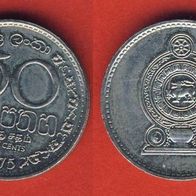 Sri Lanka Ceylon 50 Cents 1975