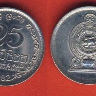 Sri Lanka 25 Cents 1982