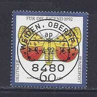 BRD 1992, MiNr: 1602 sauber gestempelt, zentrischer ESST Weiden