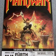 Original Poster Plakat - Manowar : Triumph of Steel Tour 92