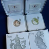 Vatikan 2020 5 und 10 Euro PP Silber Gedenkmünzen Migranten / Erde