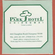Aufkleber von 2000 - Park Hotel Chiangmai Thailand - Werbeartikel