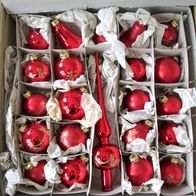 Karton rote Weihnachtskugeln mit Gold * Weihnachtsbaumkugeln mit BaumSpitze