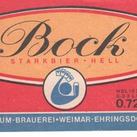1 Bieretikett Weimar , Bock , DDR