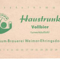 1 Bieretikett Weimar , Haustrunk , DDR