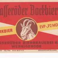 1 Bieretikett Wernigerode , Hasseröder Bock , DDR