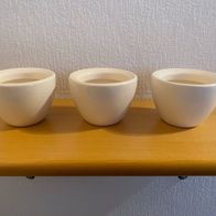 Blumentöpfe - 3 Stück in weiß - Höhe 6,2 cm - oberer Ø 6,5 cm