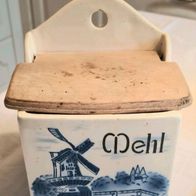 Antiker Delfter Vorrats- Behälter Mehl zum hinstellen oder für die Wand