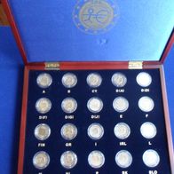 2009 2 Euro-Gedenkmünzen 10 Jahre WWU Strichmännchen 20 Münzen Komplett