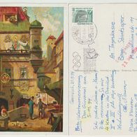 Spitzweg Carl Kunst und Wissenschaft 1994 geschrieben mit-Poststempel-und-Briefmarke