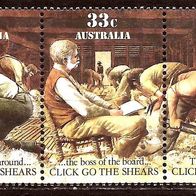 Australien 311 Mi 979 - 983 postfrisch, Schafschur 5er Zus.-druck