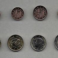 2023 Spanien Münzen 1 Ct & 2 Ct & 5 Ct & 10 Ct & 20 Ct & 50 Ct & 1 € & 2 € (König)UNC