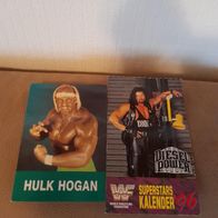 Wwf Wrestling 2x Postkarten und 3 X Wwf Stickers Hulk Hogan, Diesel gebraucht
