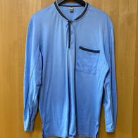 CALIDA - Pyjama / Schlafanzug (lang) für Herren Gr. M - blau-grau