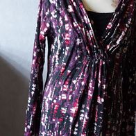 Gina Benotti Damen Stretch- Wickeloptik Kleid Gr.42 lila gemustert