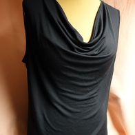 Damen Wasserfall- Stretch- Shirt Gr.44 schwarz