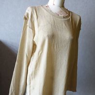 Linea Tesini Damen Krepp Shirt Gr.42 beige Neuw.