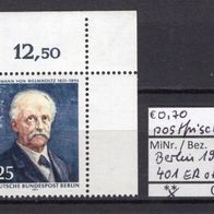 Berlin 1971 150. Geburtstag von Hermann von Helmholtz MiNr. 401 postfrisch Eckrand or