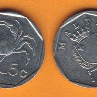 Malta 5 Cents 1991