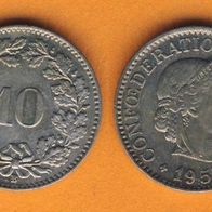 Schweiz 10 Rappen 1957 B