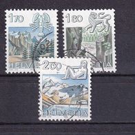 Schweiz MiNr. 1242-1244 kpl. gestempelt M€ 4,00 #G73c