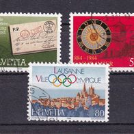 Schweiz MiNr. 1267-1269 kpl. gestempelt M€ 1,80 #G76f