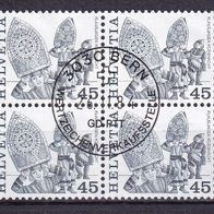 Schweiz MiNr. 1281 Viererblock gestempelt M€ >2,40 #1347c
