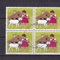 Schweiz MiNr. 1284 Viererblock gestempelt M€ >2,40 #1347e