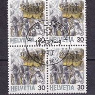 Schweiz MiNr. 1341 Viererblock gestempelt M€ >1,60 #1347i
