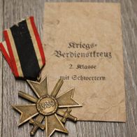 Original Kriegsverdienstkreuz & Schwerter 2. Kl. mit Tüte v. Seinhauer & Lück (3)