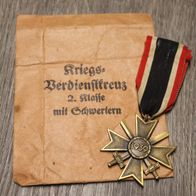 Original Kriegsverdienstkreuz & Schwerter 2. Kl. mit Tüte v. Deumer - Lüdenscheid (7)
