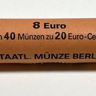 20 Cent - Münzrolle Deutschland von 2002 A Berlin, (Sichtrolle)
