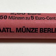 5 Cent - Münzrolle Deutschland von 2002 A Berlin, (Sichtrolle)