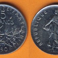 Frankreich 5 Francs 1990