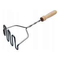 Edelstahl Kartoffelpresse - Kartoffelstampfer Mit Holzgriff Für Cremiges Püree