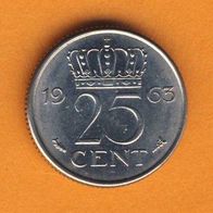 Niederlande 25 Cent 1963