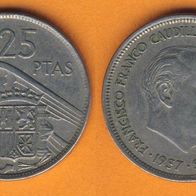 Spanien 5 Pesetas 1957 ( * 68 )