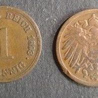 Münze Deutsches Reich: 1 Pfennig 1893 - D
