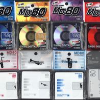 8er Set 80er MiniDisc 4x DAISO 1x DAISO Cutipop (mit Hülle) white 3x SAEHAN ovp