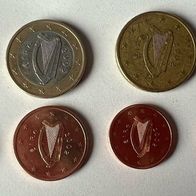 Umlaufmünzen Kursmünzen Irland 2002 von 2 Euro bis 1 Cent lose